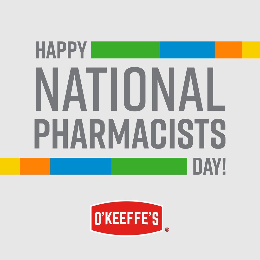 Today is National Pharmacist Day! 🔬 Did you know that Tara O'Keeffe, the creator of O'Keeffe's, was a pharmacist? She made O'Keeffe's Working Hands in her own kitchen to help her dad, Bill with his dry, cracked hands. #okeeffes #okeeffescompany #guaranteedrelief