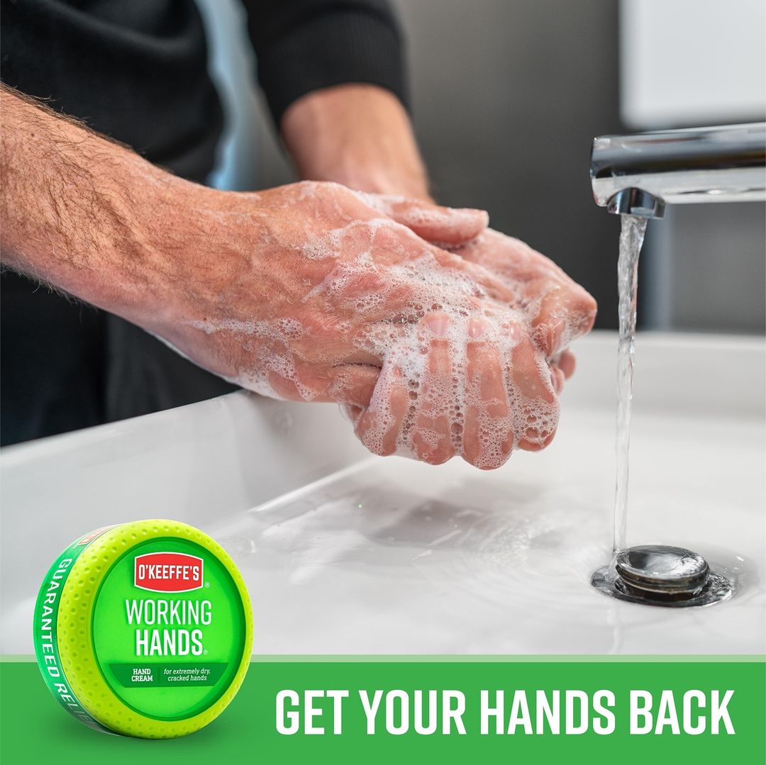 Your hands have been taking an extra beating with all the hand washing and sanitizing. Get them back to working condition with O'Keeffe's Working Hands.#dryskin #itchyskin #okeeffes #guaranteedrelief #handwashing